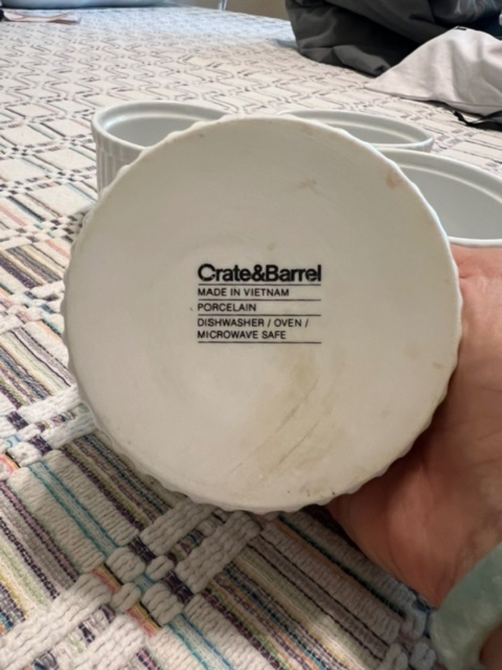 Set of four white Crate & Barrel Ramekins - Picture 3 of 3